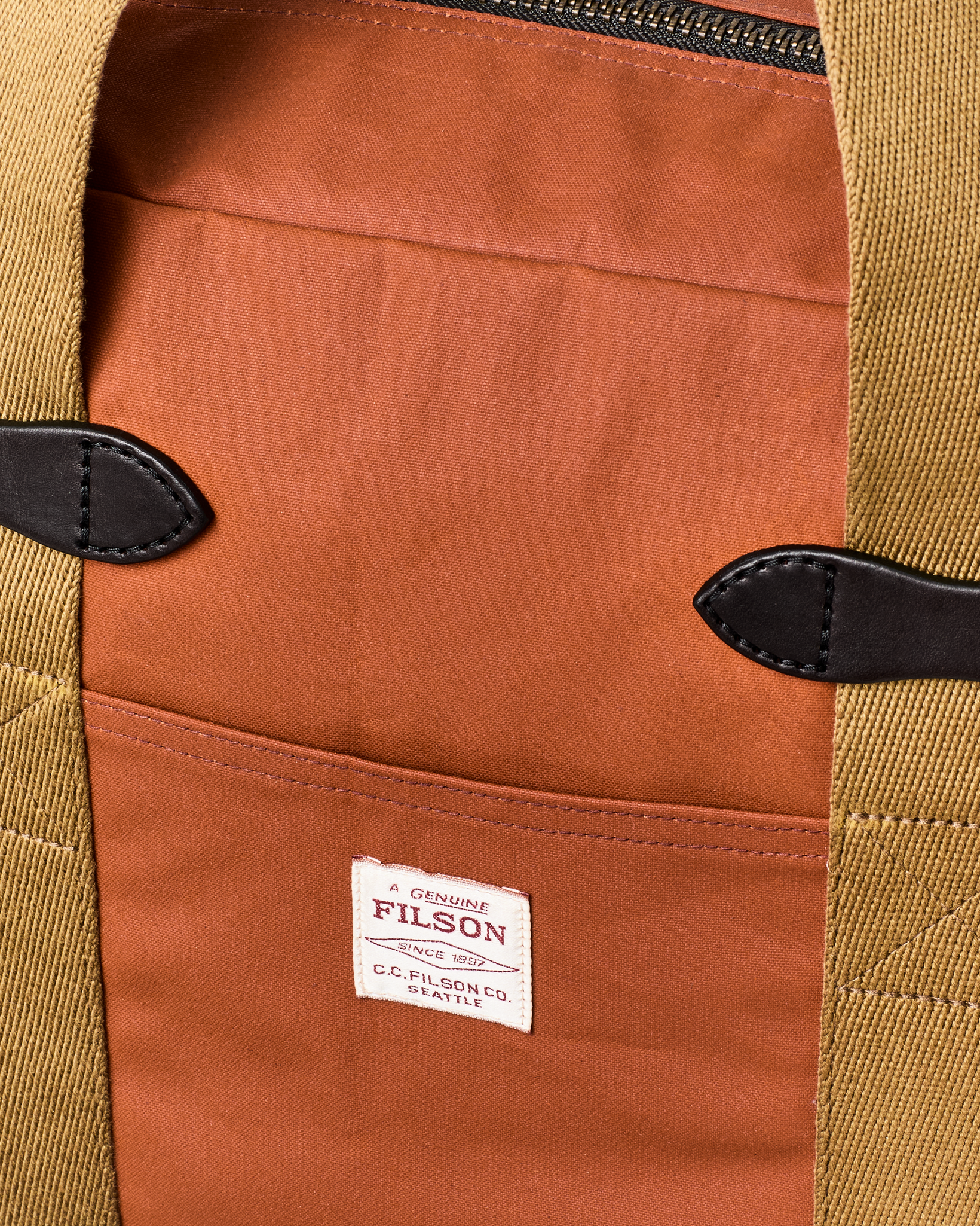 Alternative view of Tin Cloth Zipper Tote Bag - Rust