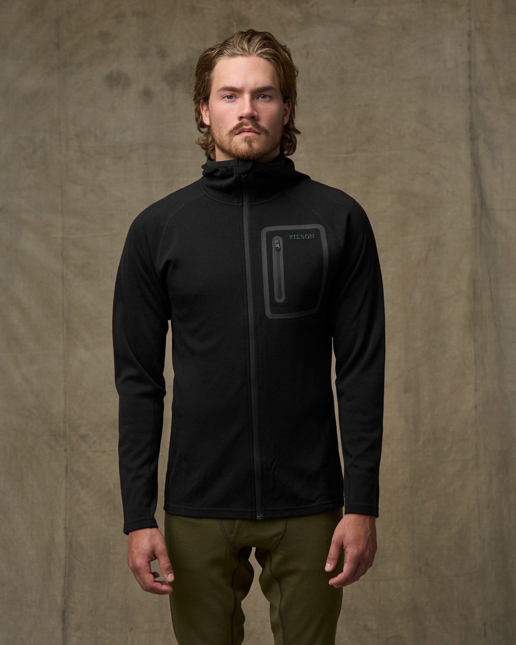 Alternative view of 400g Merino Wool Hoodie - Black