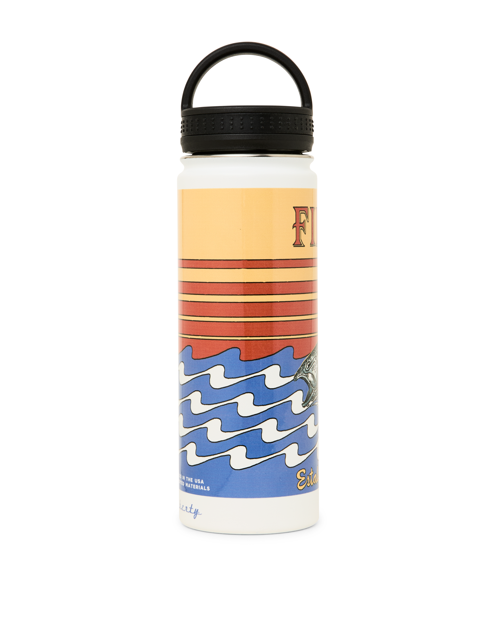 Alternative view of Insulated Water Bottle - White / Dusk Fish