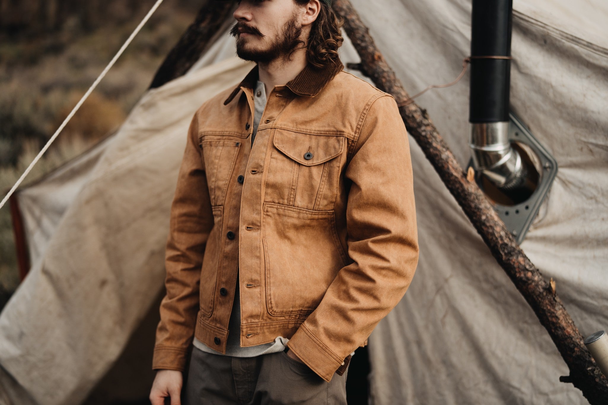 Alternative view of Rustic Canvas Short Cruiser Jacket - Whiskey