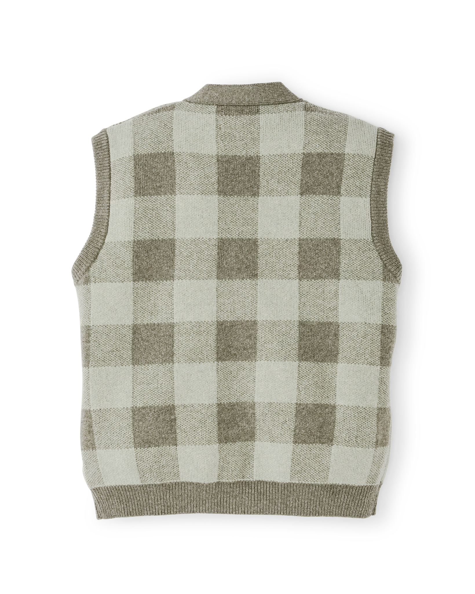 Alternative view of Women's Wool Cardigan Vest - Olive Check