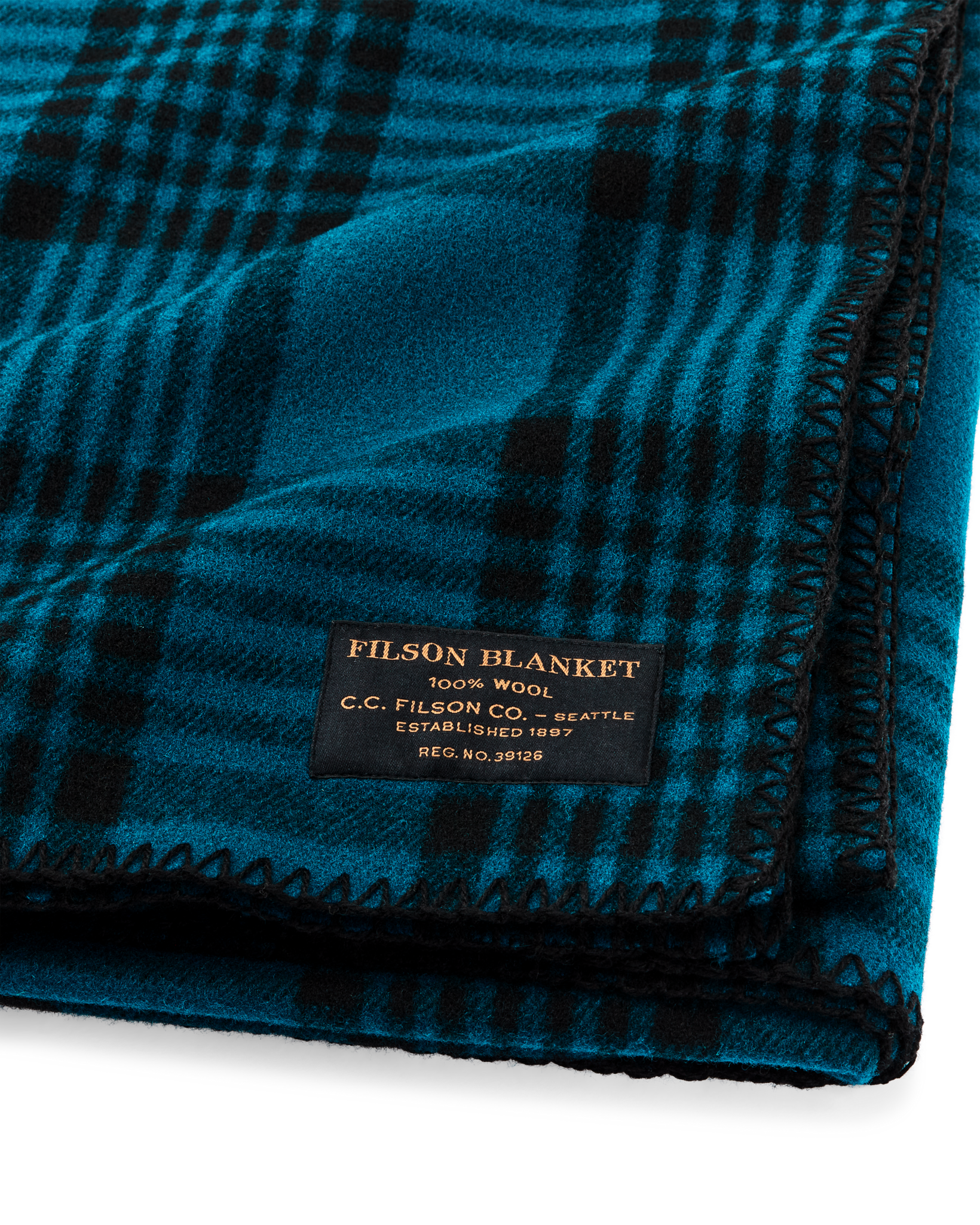 Alternative view of Mackinaw Wool  Blanket - Blue / Black Plaid