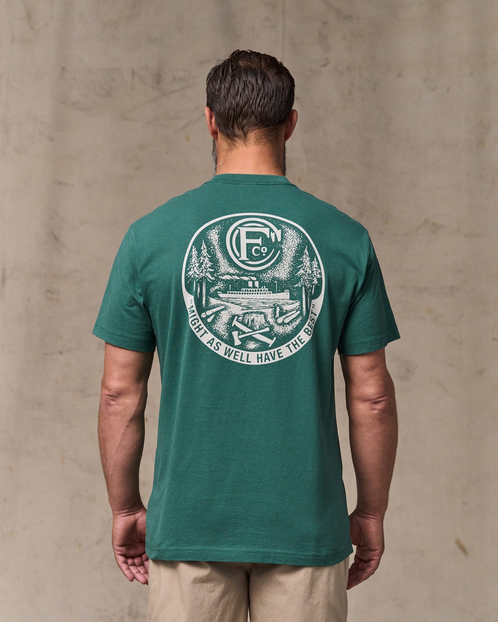Alternative view of Forestry Graphic T-Shirt - Mallard Green