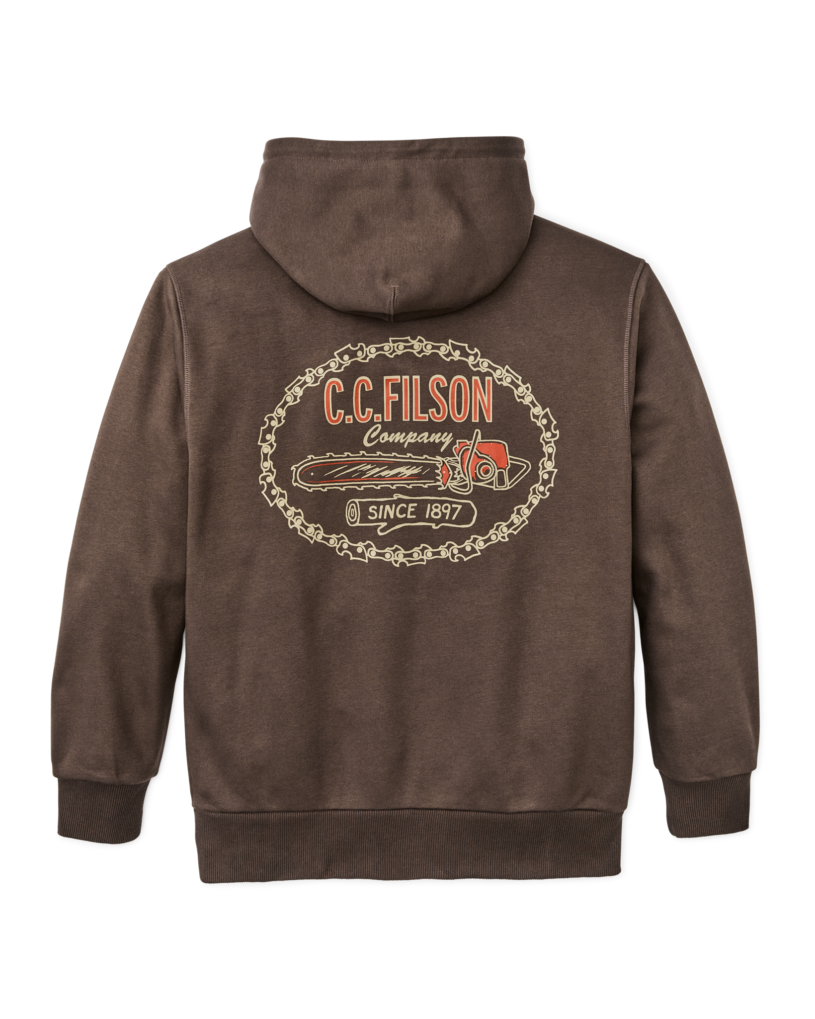 Alternative view of Prospector Graphic Hoodie - Dark Brown / Logging